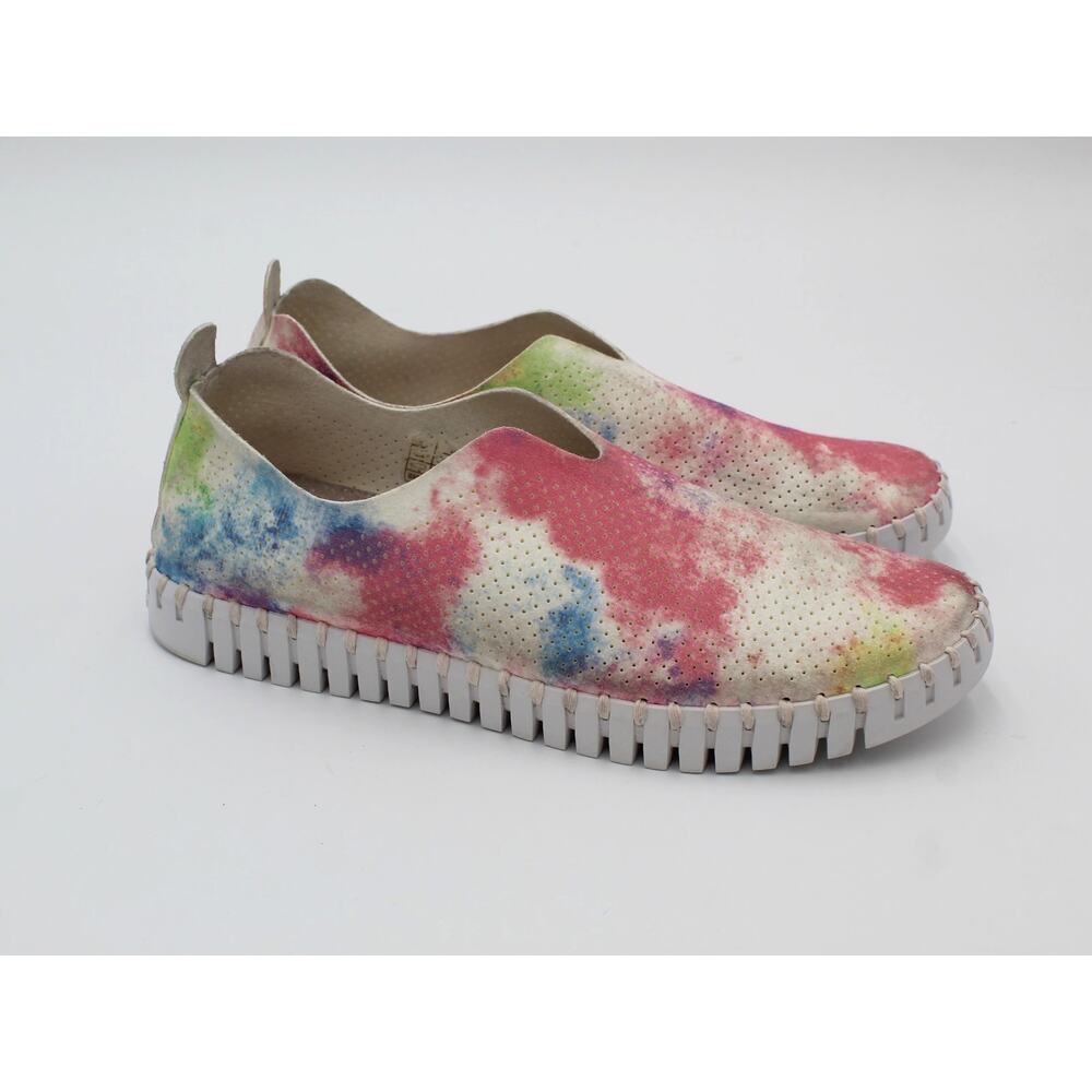 Ilse Jacobsen Tulip Slip On Shoes Womens 10 Size 40 Pink Tie Dye Comfort